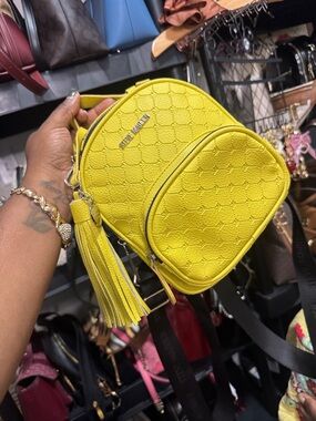 Steve Madden  Lemon Yellow Mini Backpack Crossbody with Tassel